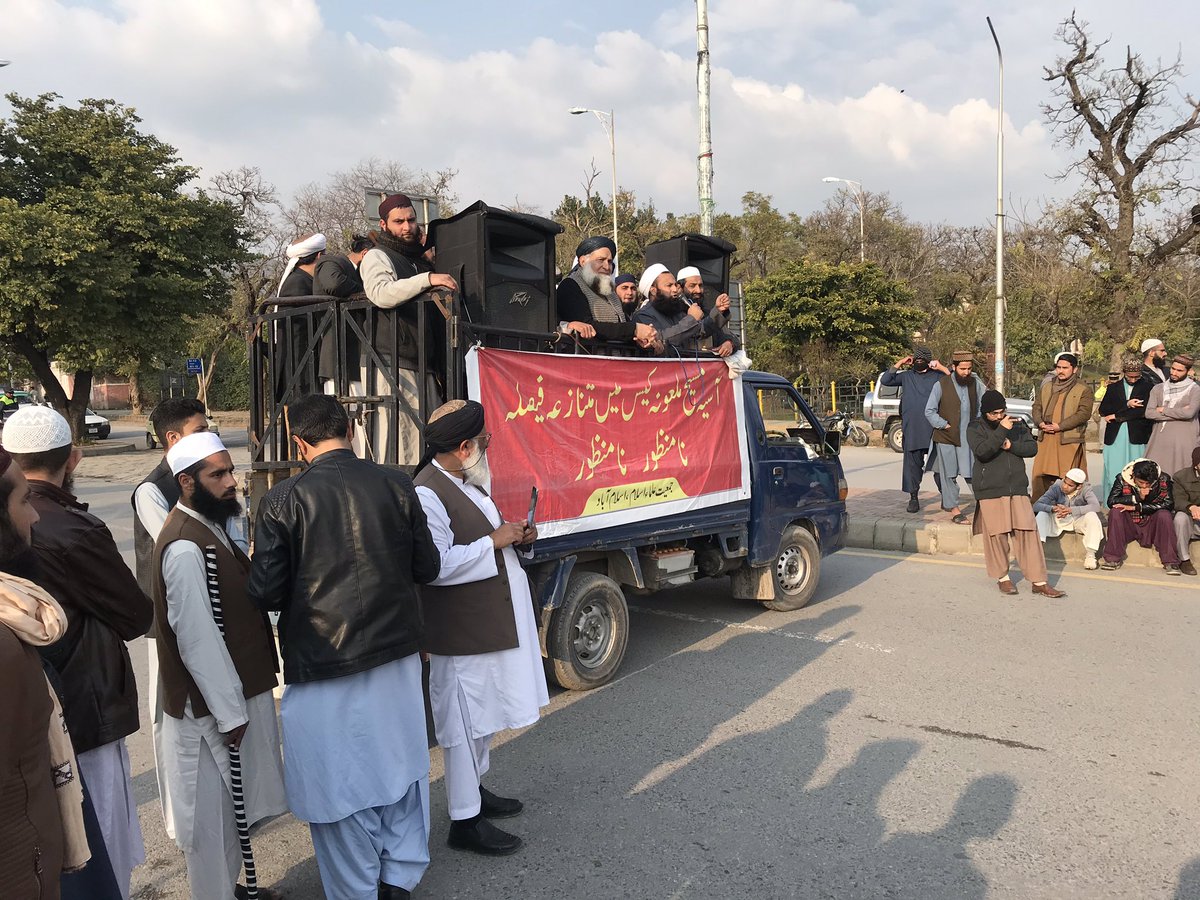 Pakistani Islamist party JUI-F protesting against acquittal of Aasia Bibi in Islamabad.   