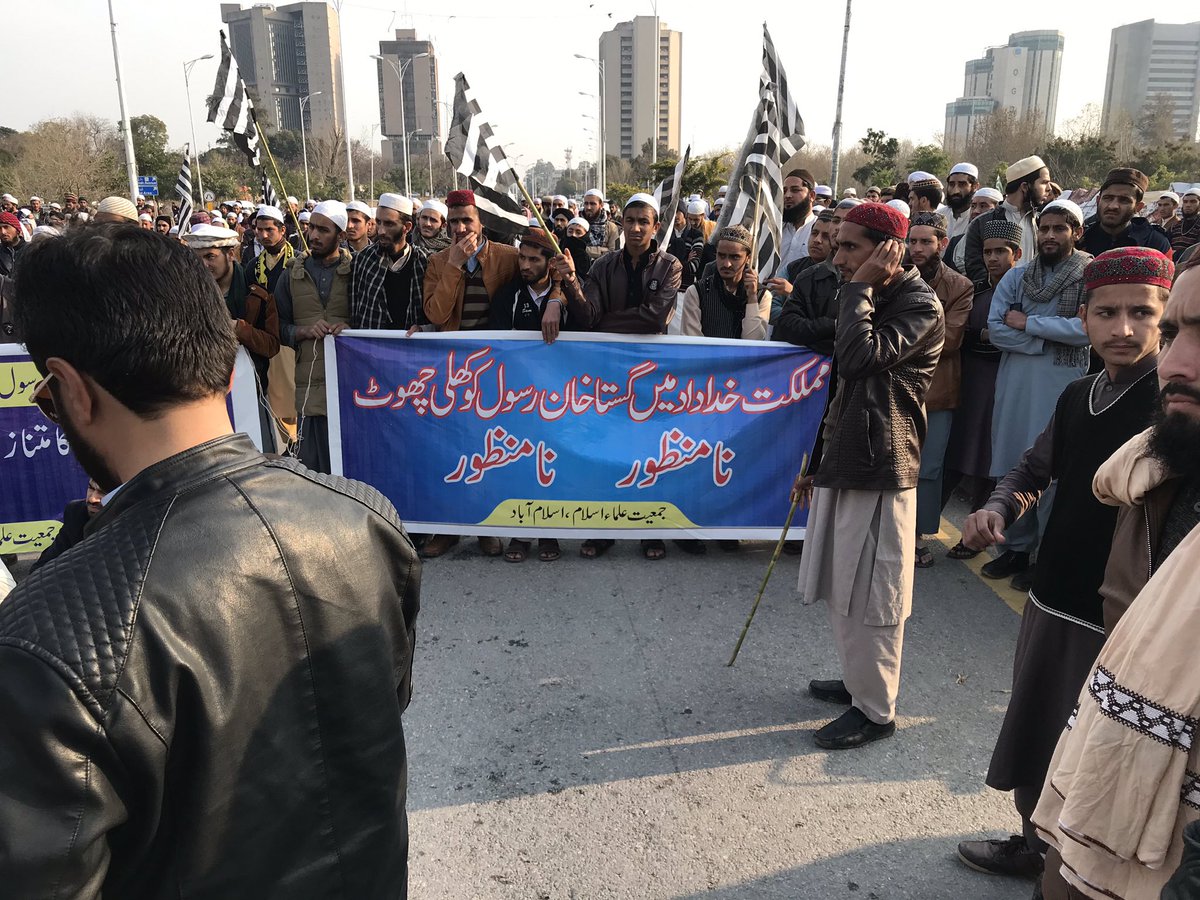 Pakistani Islamist party JUI-F protesting against acquittal of Aasia Bibi in Islamabad.   